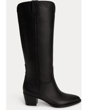 Ralph Lauren Harpher Calfskin Tall Boot - Black