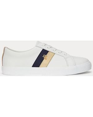 Ralph Lauren Deportiva Janson Ii De Piel - Neutro