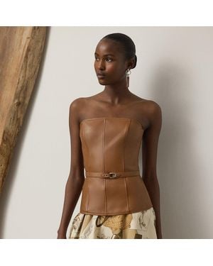 Ralph Lauren Chelsey Lambskin Bustier - Brown