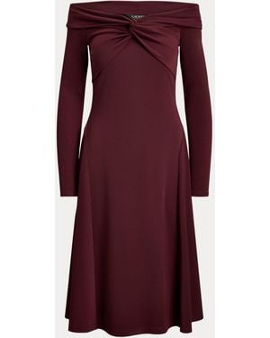 Ralph Lauren Twist-Front Off-The-Shoulder Dress - Purple