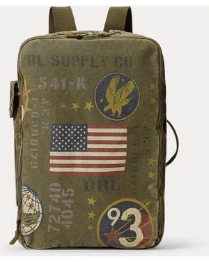 RRL Canvas Graphic Backpack - Green