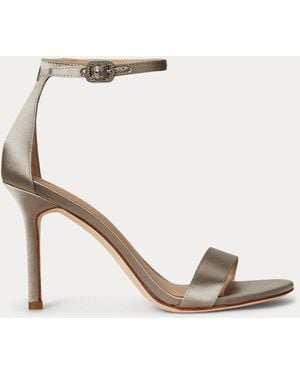 Ralph Lauren Allie Pavé-Buckle Satin Sandal - Metallic