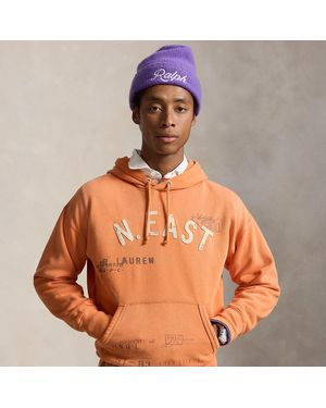 Polo Ralph Lauren Distressed Cotton-Jersey Hoody - Orange