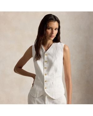Polo Ralph Lauren Buttoned Linen Waistcoat - Natural