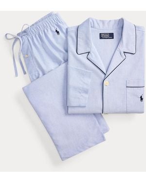 Ralph Lauren Cotton Oxford Pajama Set - Blue