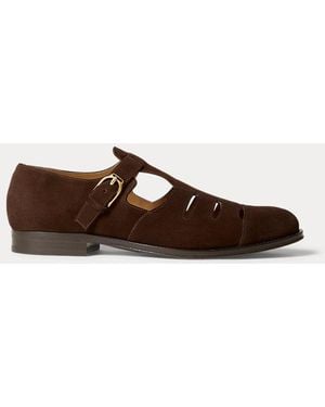 Ralph Lauren Calf-Suede Fisherman Sandal - Brown