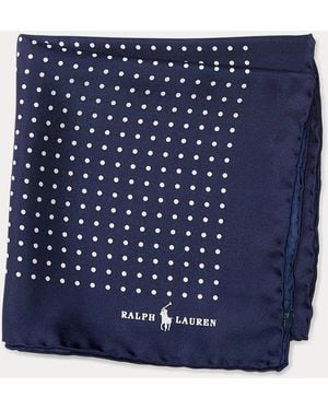 Polo Ralph Lauren Polka-Dot Silk Pocket Square - Blue