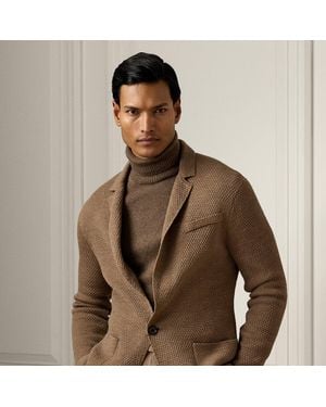 Ralph Lauren Cardigan a blazer in misto lino - Marrone