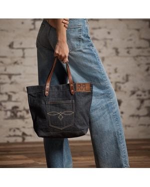RRL Bolso Tote De Tela Vaquera - Azul