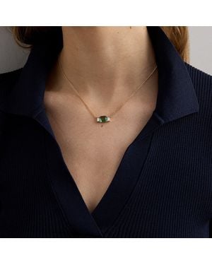 Ralph Lauren Plated Stone Pendant Necklace - Blue