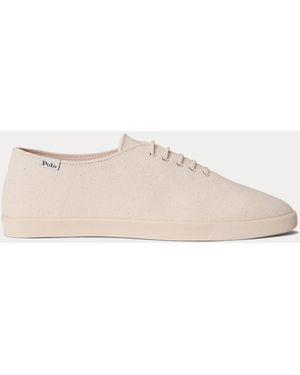 Ralph Lauren Cotton Canvas Trainer - Natural