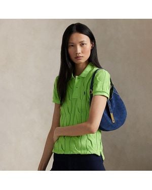 Ralph Lauren Cable-Knit Cotton Polo Shirt - Green