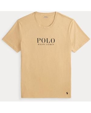 Polo Ralph Lauren Logo Cotton Jersey Sleep Shirt - Natural