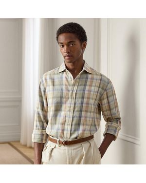 Ralph Lauren Plaid Hemp-Cotton Shirt - Natural