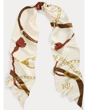 Ralph Lauren Ralph Lauren Belting-Print Silk Scarf - Metallic