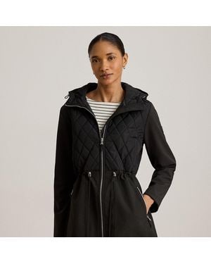 Ralph Lauren Hooded Diamond-Quilted Mockneck Jacket - Black
