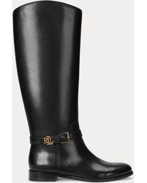Ralph Lauren Brooke Calfskin Tall Boot - Black