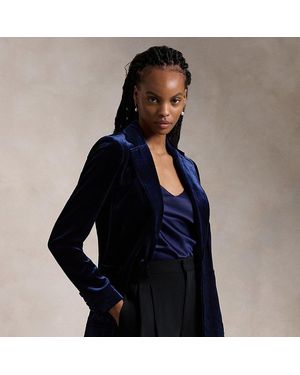 Polo Ralph Lauren Silk-Blend Velvet Blazer - Blue