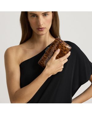 Ralph Lauren Tortoiseshell Patent Small Franki Clutch - Brown