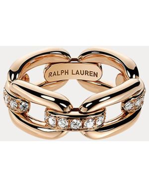 Ralph Lauren Pave Diamond Rose Gold Ring - Metallic