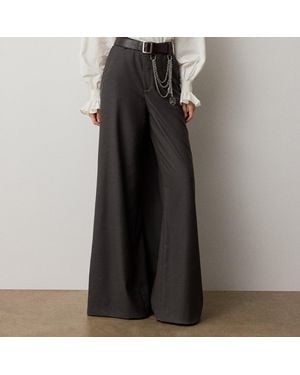 Ralph Lauren Elba Wool-Silk Pant - Black