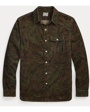 RRL Paisley-Print Corduroy Workshirt - Green