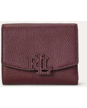 Ralph Lauren Pebbled Small Cameryn Flap Wallet - Purple