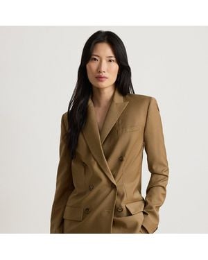 Ralph Lauren Double-Breasted Wool Blazer - Brown