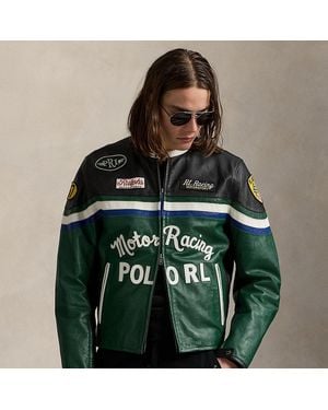 Ralph Lauren Leather Café Racer Jacket - Green