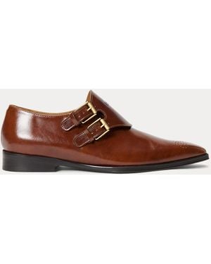 Polo Ralph Lauren Leather Double-Monk-Strap Loafer - Brown