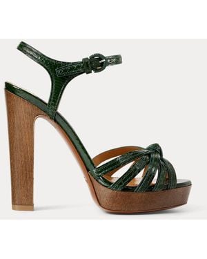 Ralph Lauren Sandali Kieran con plateau 125 mm - Verde