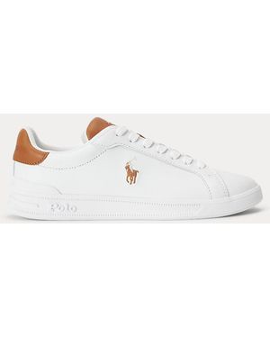 Ralph Lauren Court Leather Trainer - White