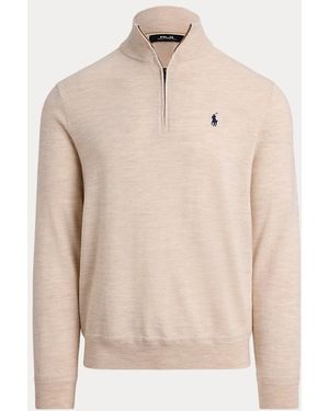 Ralph Lauren Performance Quarter-Zip Jumper - Natural