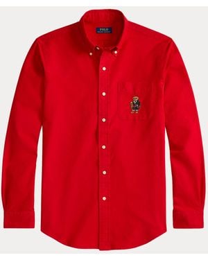 Polo Ralph Lauren Custom-Fit Oxfordhemd Mit Polo Bear - Rot