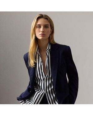 Ralph Lauren Marcy Wool Gabardine Jacket - Blue