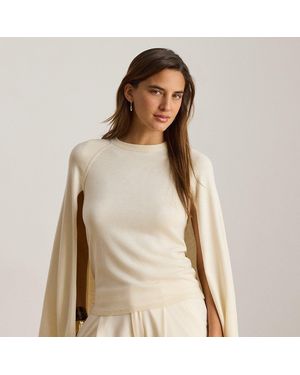 Ralph Lauren Rundhalspullover Mit Cape - Natur