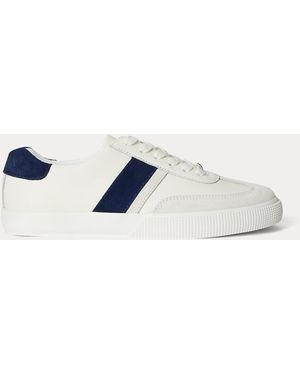 Ralph Lauren Two-Tone Braylee Leather & Suede Trainer - Blue