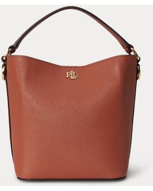 Ralph Lauren Crosshatch Small Reese Bucket Bag - Purple