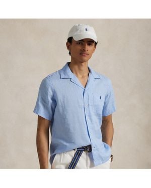 Ralph Lauren Classic Fit Linen Camp Shirt - Blue