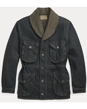 RRL Cotton-Linen Denim Field Coat - Grey