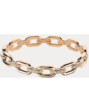 Ralph Lauren Pave Diamond Rose Gold Chain Bracelet - Multicolour