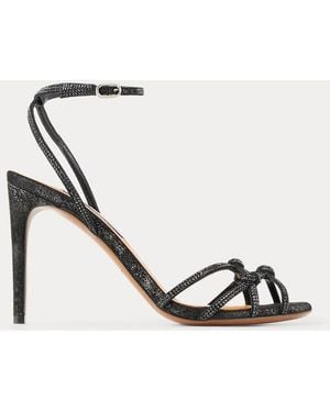 Ralph Lauren Metallic-Sandalette Kiera Mit Verzierung - Schwarz