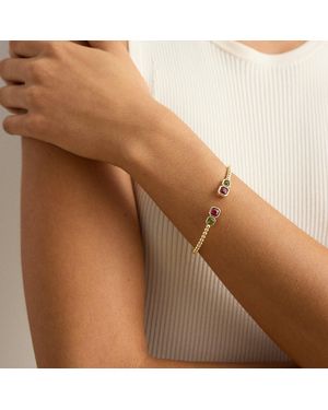 Ralph Lauren Plated Beaded Stone Cuff Bracelet - Brown
