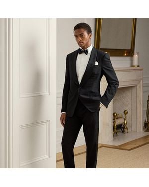 Ralph Lauren Gregory Hand-Tailored Wool Shawl Tuxedo - Black