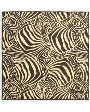 Ralph Lauren Zebra-Print Linen Pocket Square - Metallic