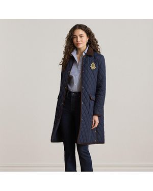 Ralph Lauren Steppjacke Mit Wappen Und Kordsamtbesatz - Blau