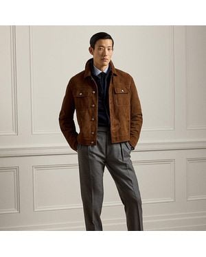 Ralph Lauren Gregory Hand-Tailored Flannel Trouser - Brown