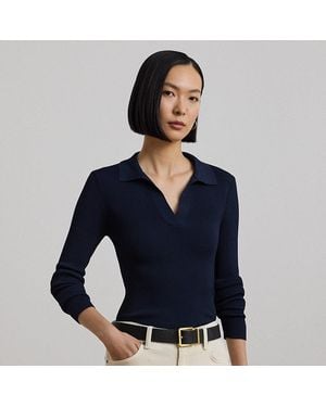 Ralph Lauren Maglia polo lavorata a coste - Blu