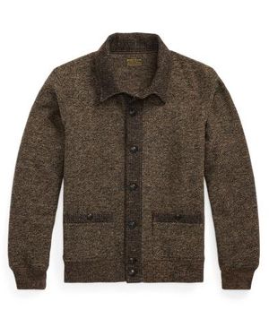RRL Cardigan in tweed a maglia doppia - Verde