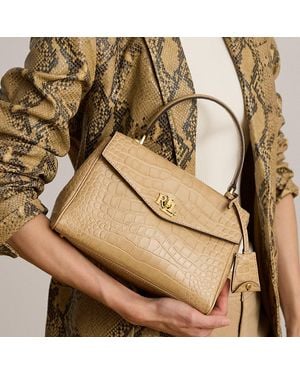 Ralph Lauren Kleine Umhängetasche Farrah Mit Prägung - Natur
